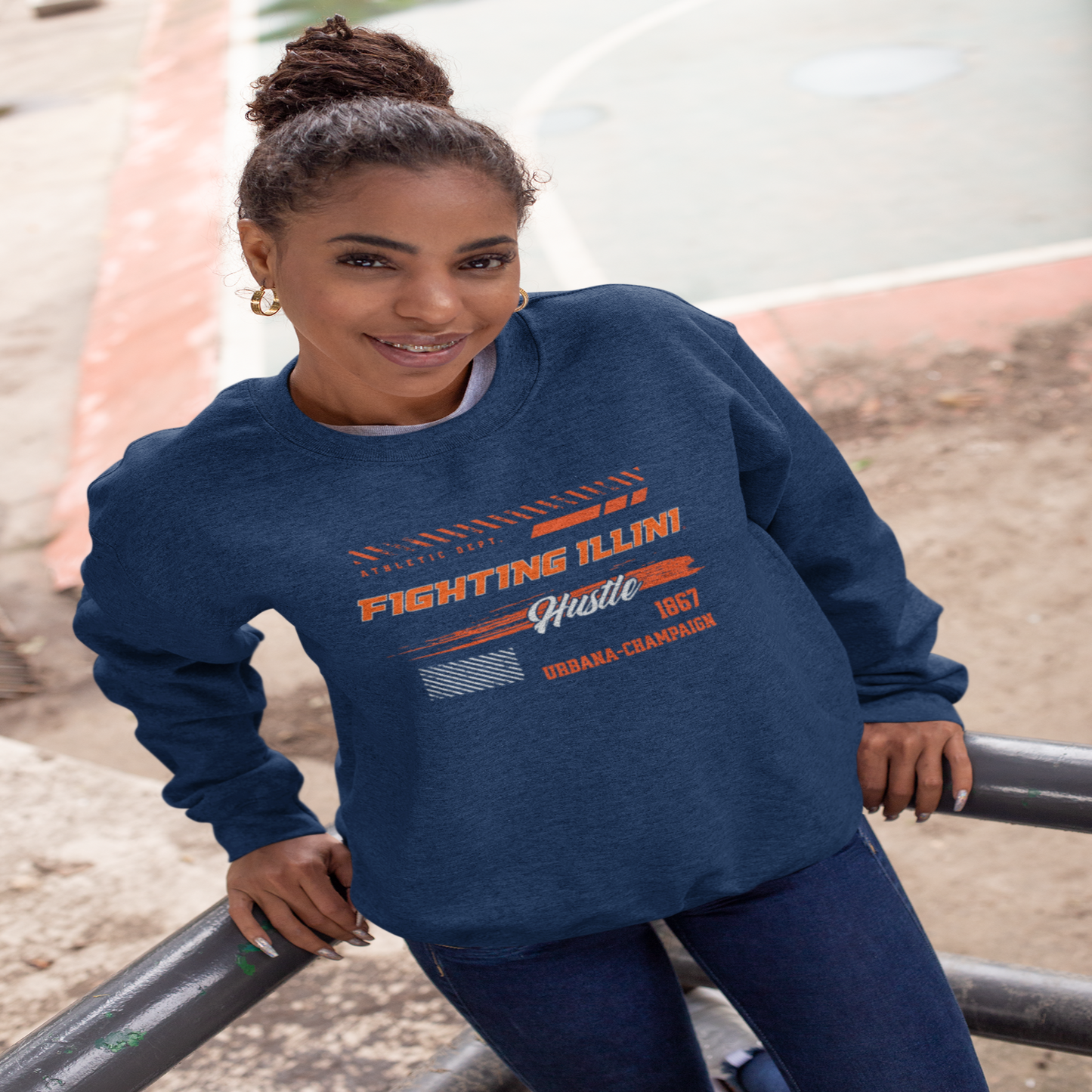 Hustle Sweatshirt Fighting Illini