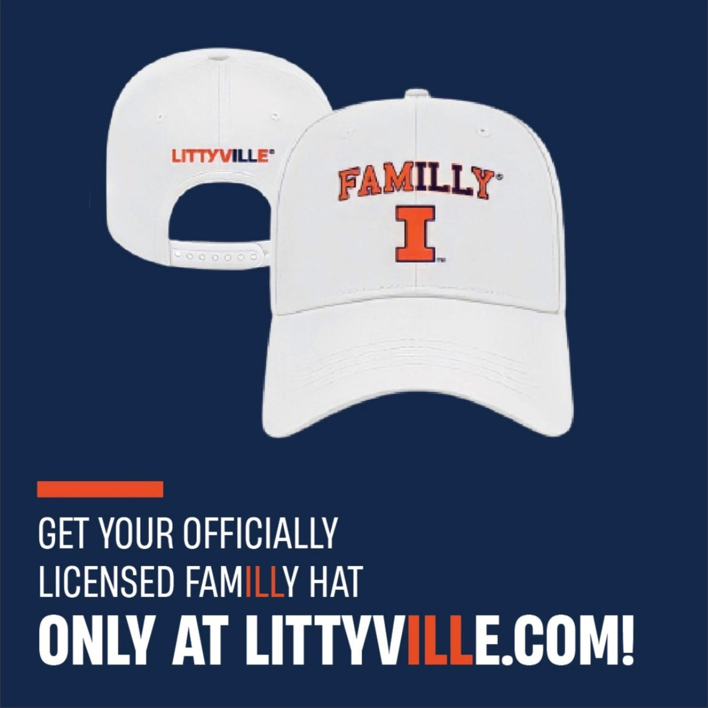 FamILLy Hat- Orange and Blue Camp