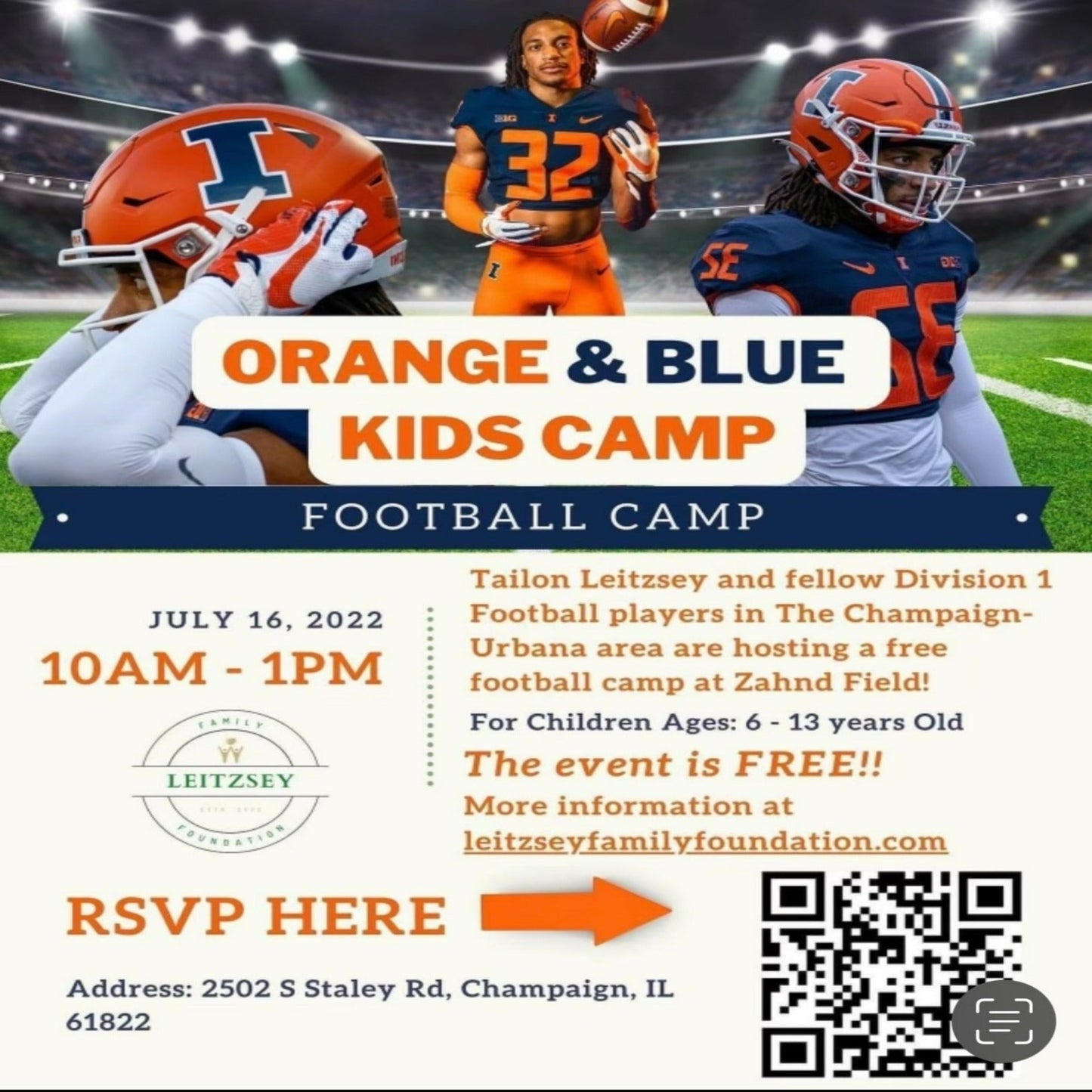 FamILLy Hat- Orange and Blue Camp